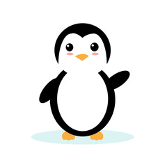 World Penguin Day.Cute penguin icon in flat style. Antarctic bird, animal illustration.