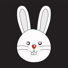 Wildlife Animal rabbit Face Art icon Vector .