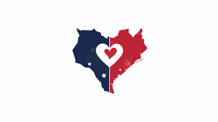 Kentucky Map And Heart Logo Design Template flat vector