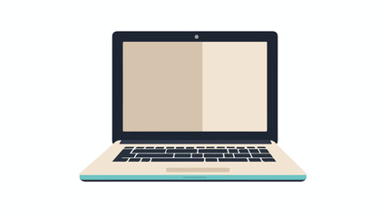 Laptop icon flat vector isolated on white background