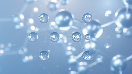 halothane molecular structure 3d, flat model, general anaesthetic, structural chemical formula view from a microscope
