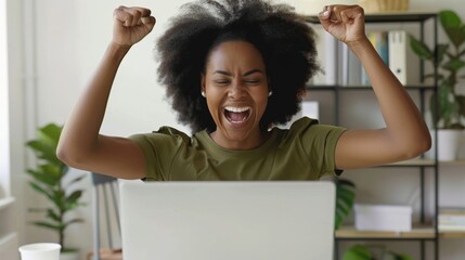 Woman Celebrating Online Success