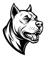 Pitbull Dog Vector Art for Powerful Branding and Logos. Pitbull Vector illustration. Dog head Side view.
