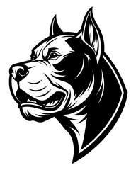 Pitbull Dog Vector Art for Powerful Branding and Logos. Pitbull Vector illustration. Dog head Side view.
