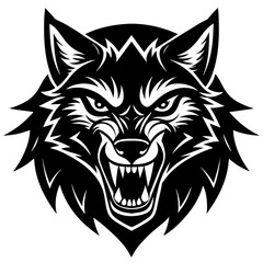 Snarling Wolf Head Vector Design for Striking Logos and Emblems
