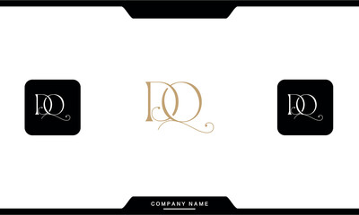 DQ, QD, D, Q, Abstract Letters Logo Monogram