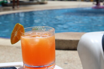 orange juice in the pool