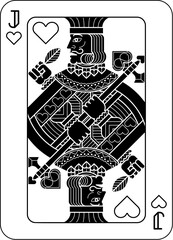 A jack of hearts card design from a playing cards deck pack