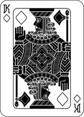 A king of diamonds card design from a playing cards deck pack