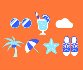 summer illustrations. icons pack