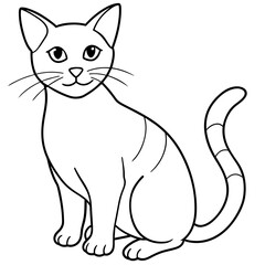   cat vector illustration with line art.
