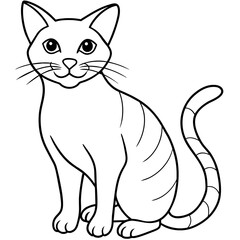   cat vector illustration with line art.
