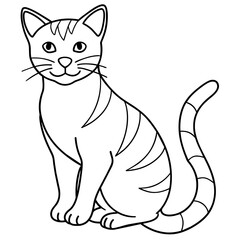   cat vector illustration with line art.

