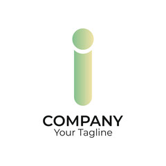  I abstract typography 3d colorful letter logo design template