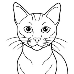 
  cat vector illustration with line art.