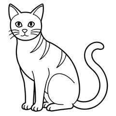 
  cat vector illustration with line art.