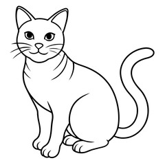 
  cat vector illustration with line art.