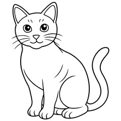 
  cat vector illustration with line art.