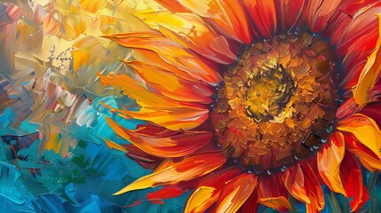 The impressionist sunflower - obrazy, fototapety, plakaty
