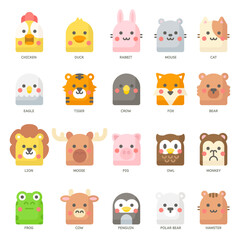 Cute animal head collection