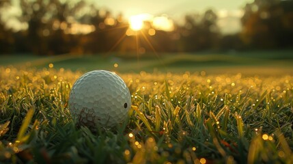 Golf Ball on the Golf Course. Generative AI