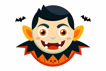 Halloween face icon on white background.