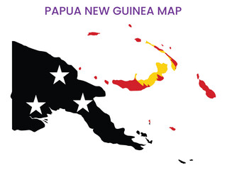 High detailed map of Papua New Guinea. Outline map of Papua New Guinea. Oceania - obrazy, fototapety, plakaty