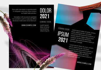 Flyer Layout with Motion Blur and Abstract Glowing Shapes