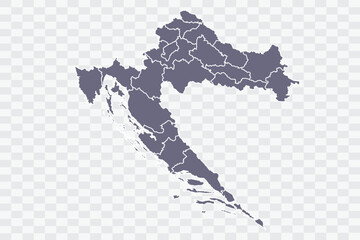 Croatia Map pewter Color on White Background quality files Png