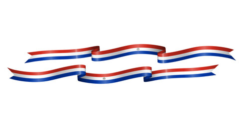 set of flag ribbon with colors of Paraguay for independence day celebration decoration