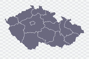 Czech Republic Map pewter Color on White Background quality files Png