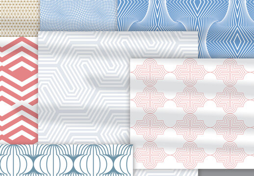 Pastel Colored Simple Geometric Seamless Pattern Collection