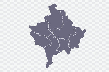 Kosovo Map pewter Color on White Background quality files Png