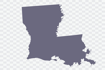LOUISIANA Map pewter Color on White Background quality files Png