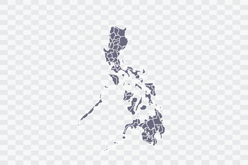 Philippines Map pewter Color on White Background quality files Png - obrazy, fototapety, plakaty