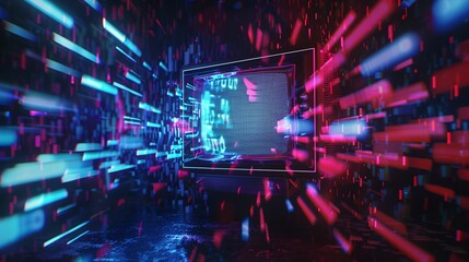 a television set with a colorful background