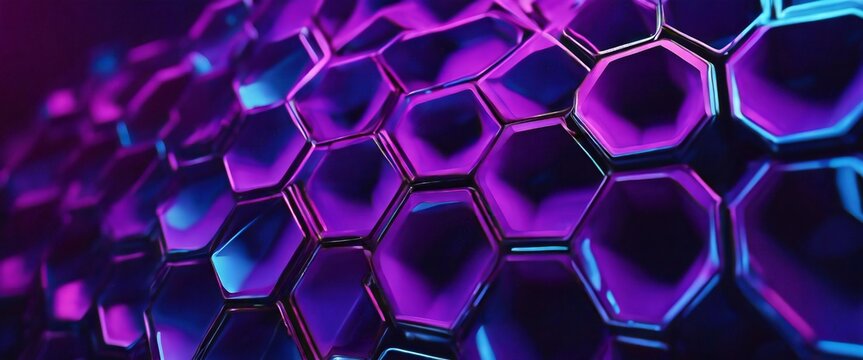 purple and blue image of a hexagonal pattern
