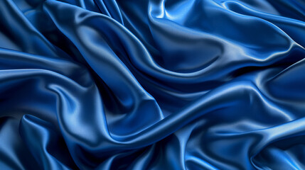 A shiny, smooth blue satin fabric with a slight sheen and soft texture