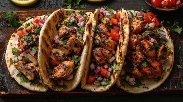 top-view Chicken Gyros