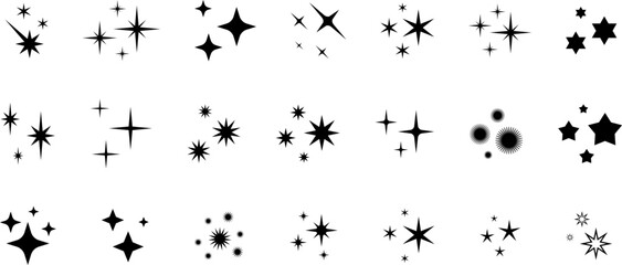 Star icons. Gold Star or favorite flat icon for apps and websites. Rating Star icon. Star vector collection. Modern simple stars. Vector illustration.