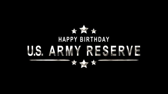Army Reserve Birthday Text Animation on Silver Color. Great for Army Reserve Birthday Celebrations, for banner, social media feed wallpaper stories.