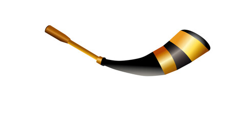 Assamese pepa isolated on white background or transparent png. or buffalo hornpipe musical instrument of assam used in happy bihu background
