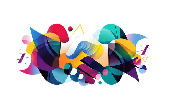 Abstract colorful handshake vector illustration on white background