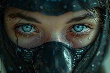 Mutant Cyborg's Mismatched Eyes Reflect the Duality of Her Enigmatic Nature