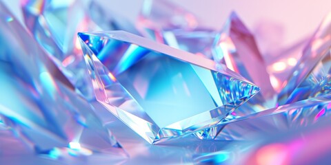 Close up view of a blue diamond. Close up view of a brilliant blue diamond showing its facets and intense sparkle. - obrazy, fototapety, plakaty