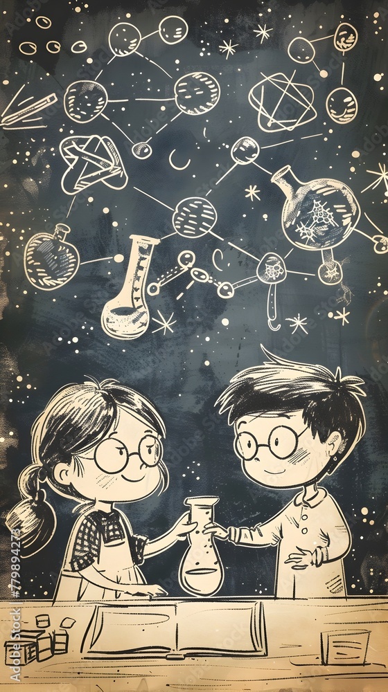 Poster children exploring the wonders of science and discovery through hands on experiments and imagination