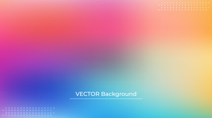 Smooth and blurry colorful gradient mesh background. Modern bright rainbow colors. Easy editable soft colored vector banner template. Premium quality