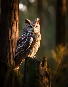 owl perched on branch