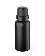 Blank cosmetic bottle with screw cap mockup for branding, 3d illustration