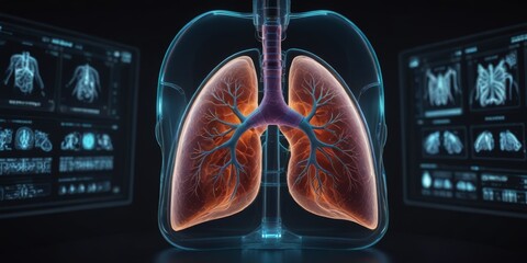 Futuristic digital lung - obrazy, fototapety, plakaty